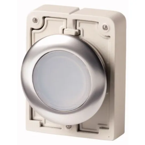 Eaton RMQ Titan M30 Series White Maintained Push Button, 30mm Cutout, IP67 - 182950 M30C-FDRL-W product image