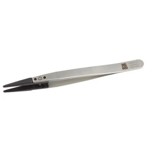 RS PRO 130 mm, Stainless Steel, Strong, ESD Tweezers - 1369727 product image
