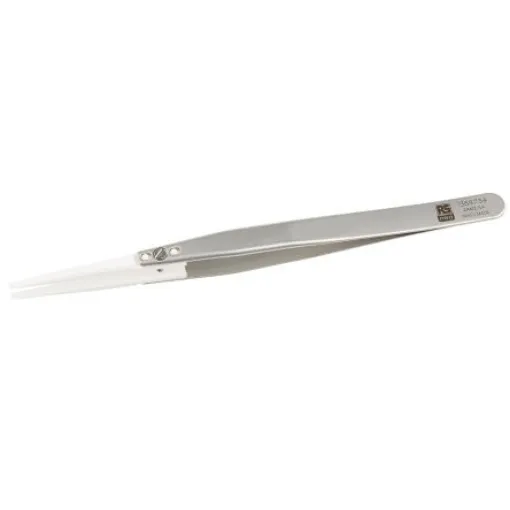 RS PRO 140 mm, Stainless Steel, Tweezers - 1369734 product image