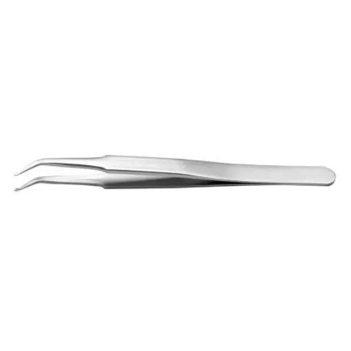 RS PRO 120 mm, Stainless Steel, Grooved, Tweezers - 1369757 product image