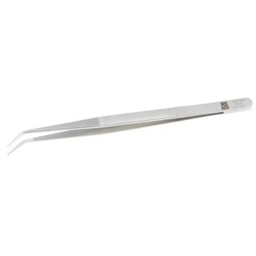 RS PRO 150 mm, Stainless Steel, Serrated, Tweezers - 1369795 product image