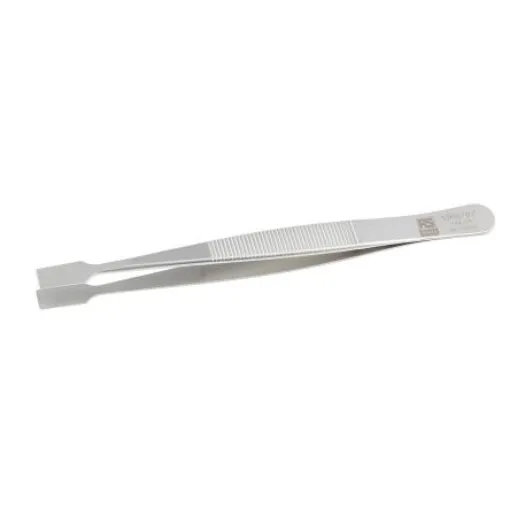 RS PRO 120 mm, Stainless Steel, Flat, Tweezers - 1369797 product image