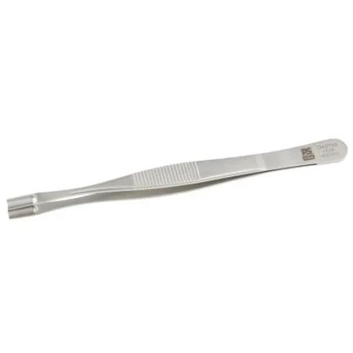 RS PRO 145 mm, Stainless Steel, Grooved; Cylindrical, Tweezers - 1369798 product image