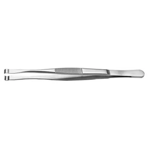 RS PRO 145 mm, Stainless Steel, Grooved; Cylindrical, Tweezers - 1369799 product image