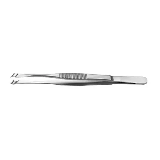 RS PRO 145 mm, Stainless Steel, Grooved; Cylindrical, Tweezers - 1369800 product image