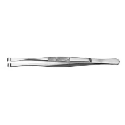 RS PRO 120 mm, Stainless Steel, Grooved; Cylindrical, Tweezers - 1369801 product image