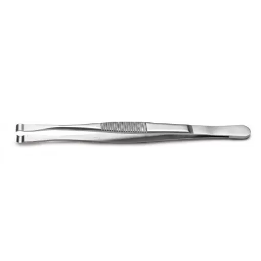 RS PRO 120 mm, Stainless Steel, Grooved; Cylindrical, Tweezers - 1369803 product image