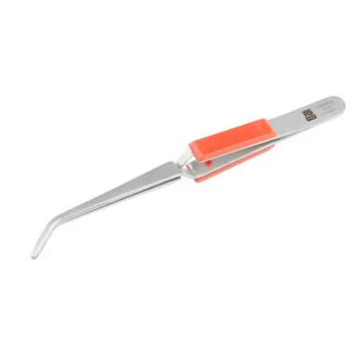 RS PRO 165 mm, Stainless Steel, Serrated, Tweezers - 1369809 product image