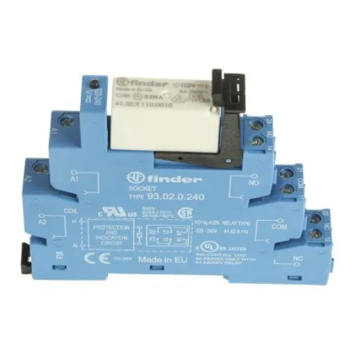 Finder 38 Series Interface Relay, DIN Rail Mount, 230V ac/dc Coil, DPDT, 2-Pole - 38.52.0.240.0060 product image