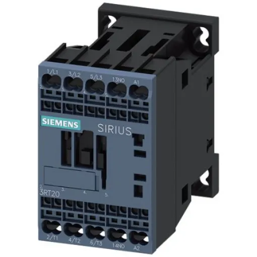 Siemens SIRIUS 3RT2 Contactor, 42 V Coil, 3-Pole, 10 A, 5.5 kW, 1NO, 690 V - 3RT2017-2AD01 product image