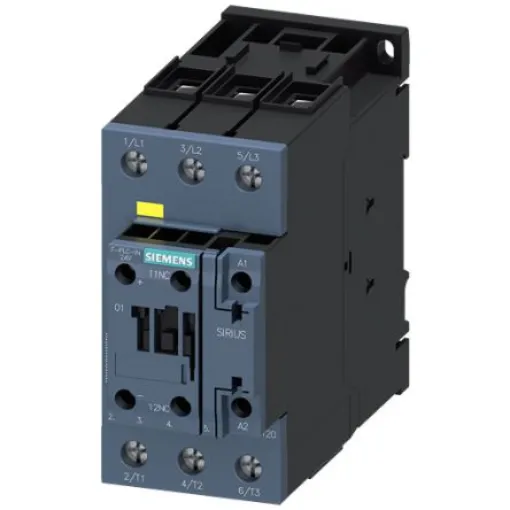 Siemens SIRIUS 3RT2 Contactor, 33 V Coil, 3-Pole, 80 A, 37 kW, 1NC, 690 V - 3RT2038-1SB30 product image
