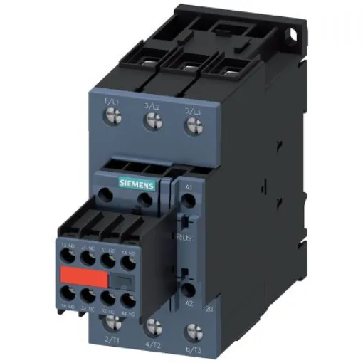 Siemens SIRIUS 3RT2 Contactor, 230 V Coil, 3-Pole, 65 A, 30 kW, 2 NO + 2 NC, 690 V - 3RT2037-1CK64-3MA0 product image