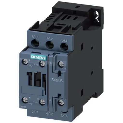Siemens SIRIUS 3RT2 Contactor, 72 V Coil, 3-Pole, 25 A, 11 kW, 1 NO + 1 NC, 690 V - 3RT2026-1BJ80 product image
