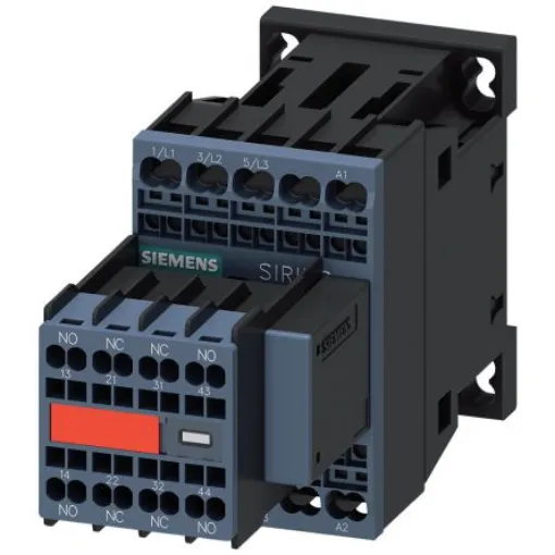 Siemens SIRIUS 3RT2 Contactor, 230 V Coil, 3-Pole, 7 A, 3 kW, 2 NO + 2 NC, 690 V - 3RT2015-2CP04-3MA0 product image