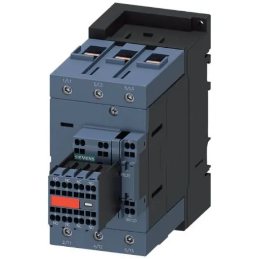 Siemens SIRIUS 3RT2 Contactor, 24 V Coil, 3-Pole, 95 A, 45 kW, 2 NO + 2 NC, 1 kV - 3RT2046-3CB04-3MA0 product image