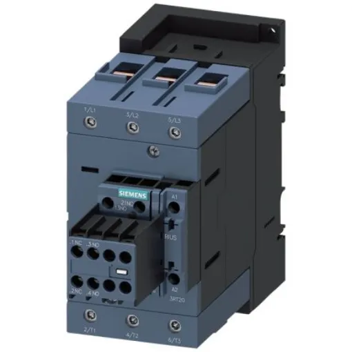 Siemens SIRIUS 3RT2 Contactor, 42 V Coil, 3-Pole, 95 A, 45 kW, 2 NO + 2 NC, 1 kV - 3RT2046-1AD04 product image