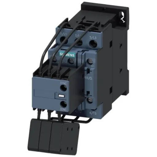 Siemens SIRIUS 3RT2 Contactor, 24 V Coil, 3-Pole, 29 A, 20 kVAr, 1 NO, 690 V - 3RT2626-1AB05 product image