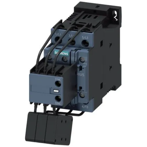Siemens SIRIUS 3RT2 Contactor, 24 V Coil, 3-Pole, 36 A, 25 kVAr, 1 NO, 690 V - 3RT2627-1BB45 product image