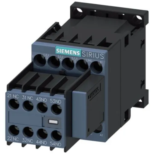 Siemens SIRIUS 3RT2 Contactor, 230 V Coil, 3-Pole, 9 A, 4 kW, 3 NO + 2 NC, 690 V - 3RT2016-1CP07 product image