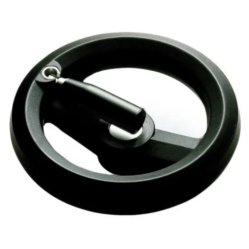 RS PRO Black Technopolymer Hand Wheel, 80mm diameter - 1612002 product image
