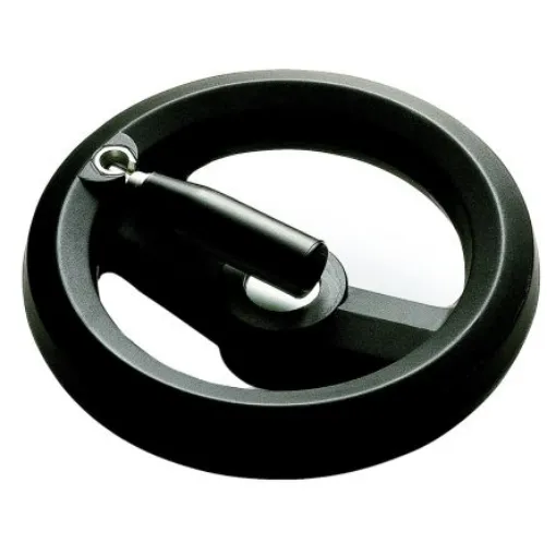 RS PRO Black Glass-Fibre Reinforced Technopolymer Hand Wheel, 160mm diameter - 1612010 product image