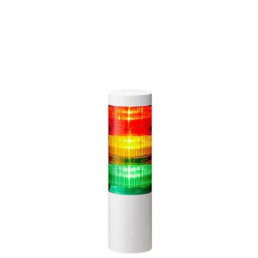 Patlite LR6 Series Coloured Signal Tower, 3 Lights, 24 V dc, Direct Mount - LR6-302WJNW-RYG product image