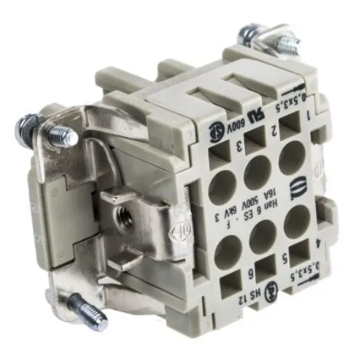 HARTING Heavy Duty Power Connector Insert, 10A, Female, Han ES Series, 6 Contacts - 09330062716 product image