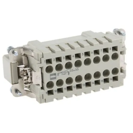 HARTING Heavy Duty Power Connector Insert, 16A, Male, Han ES Series, 16 Contacts - 09330162616 product image
