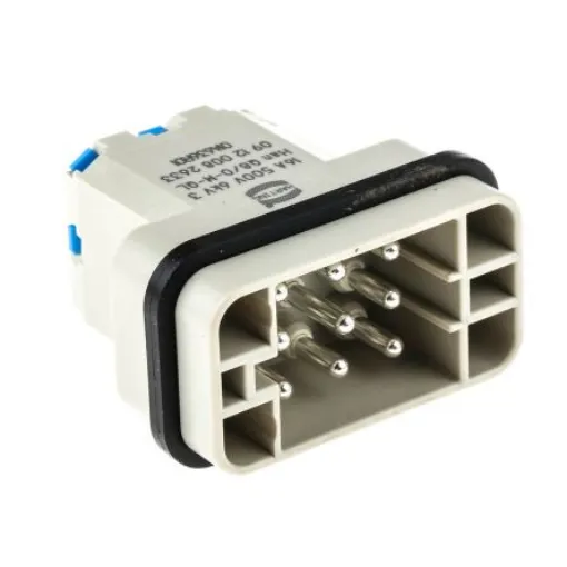 HARTING Heavy Duty Power Connector Insert, 16A, Male, Han Q Series, 8 Contacts - 09120082633 product image