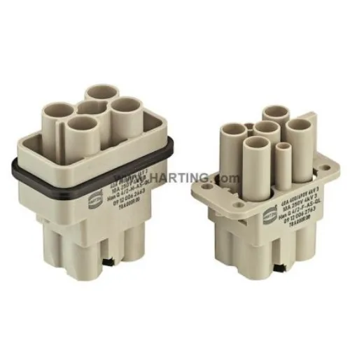 HARTING Heavy Duty Power Connector Insert, 40A, Female, Han Q Series, 6 Contacts - 09120062766 product image