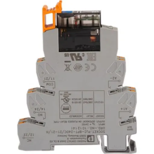 Phoenix Contact PLC-RPT- 24DC/21-21AU/MS Series Interface Relay, DIN Rail Mount, 24V dc Coil, DPDT, 2-Pole - 2910524 product image