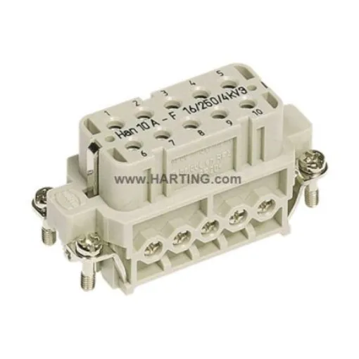 HARTING Heavy Duty Power Connector Insert, 16A, Female, Han A Series, 10 Contacts - 09200102814 product image