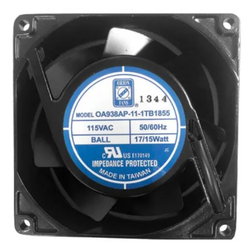 RS PRO Axial Fan, 230 V ac, AC Operation, 93.4m³/h, 15W, IP55, 92 x 92 x 38mm - 1759813 product image