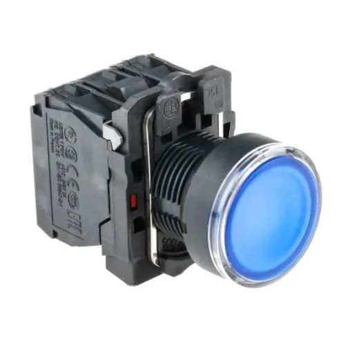 Schneider Electric Harmony XB5 Series Illuminated Push Button, Panel Mount, 22mm Cutout, SPDT, IP66, IP67, IP69(IP69K) - XB5AW36B5 product image