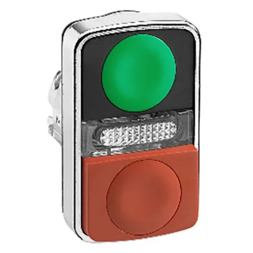 Schneider Electric Harmony XB4 Series Green, Red Momentary Push Button Head, 22mm Cutout, IP66, IP69K - ZB4BW7L3740 product image