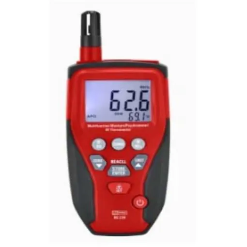 RS PRO DT-229/239 Moisture Meter, 200 °C, 99.9 % RH Max, ±2 Accuracy, Digital Display, Battery-Powered - 1799510 product image