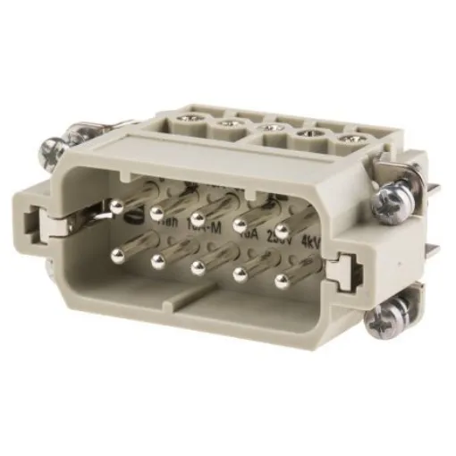 HARTING Heavy Duty Power Connector Insert, 16A, Male, Han A Series, 10 Contacts - 09200102612 product image