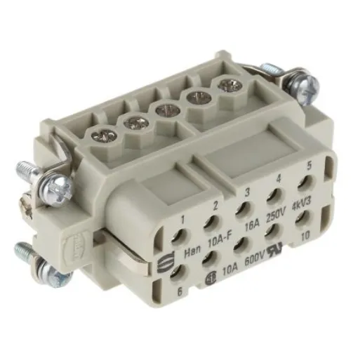 HARTING Heavy Duty Power Connector Insert, 16A, Female, Han A Series, 10 Contacts - 09200102812 product image