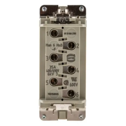 HARTING Heavy Duty Power Connector Insert, 35A, Female, Han HSB Series, 7 Contacts - 09310062701 product image