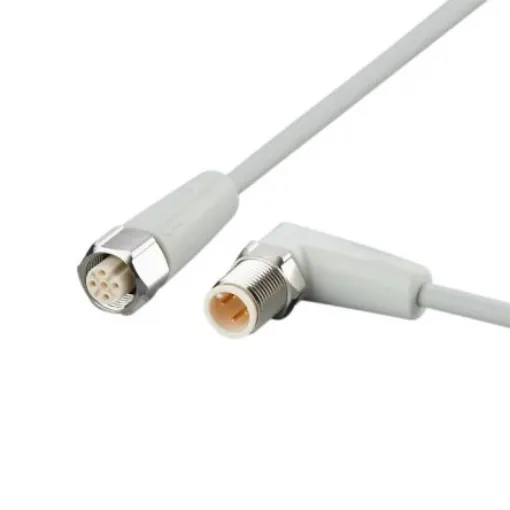 ifm electronic Right Angle Male 4 way M12 to Straight Female 5 way M12 Communication Cable, 2m - EVF376 product image