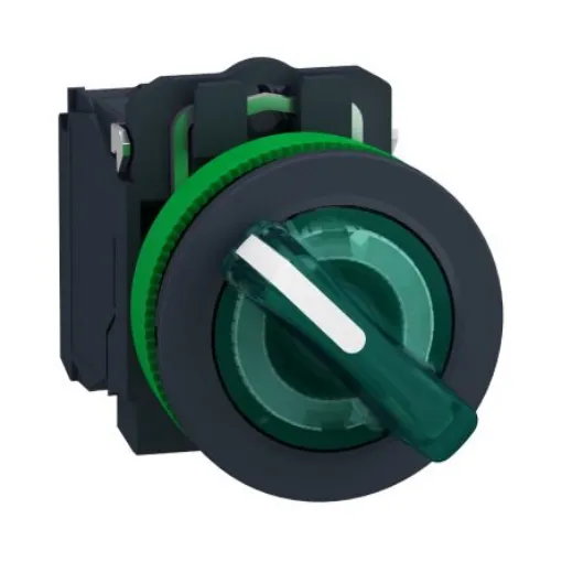 Schneider Electric Selector Switch - (SPDT) 30mm Cutout Diameter, Illuminated 2 Positions - XB5FK123B5 product image