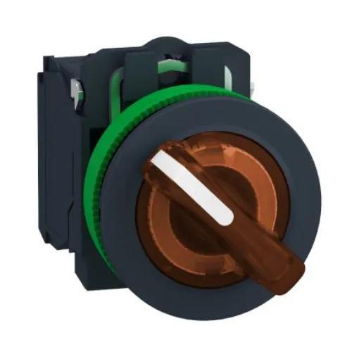 Schneider Electric Selector Switch - (SPDT) 30mm Cutout Diameter, Illuminated 2 Positions - XB5FK125B5 product image