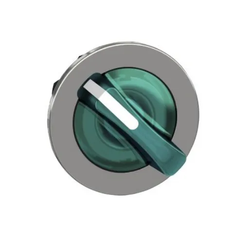 Schneider Electric ZB4 Series 2 Position Selector Switch Head, 30mm Cutout, Green Handle - ZB4FK1233 product image