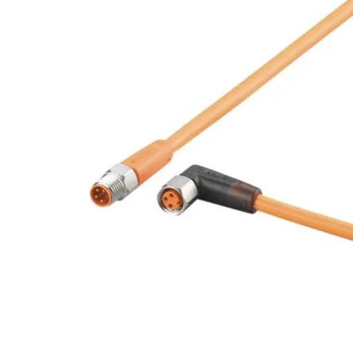 ifm electronic Straight Male 1 way M8 to Right Angle Female 1 way M8 Sensor Actuator Cable, 2m - EVT207 product image