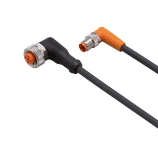 ifm electronic Right Angle Male 4 way M8 to Right Angle Female 5 way M12 Communication Cable, 300mm - EVC373 product image