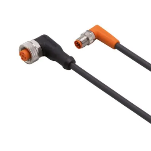 ifm electronic Right Angle Male 4 way M8 to Right Angle Female 5 way M12 Communication Cable, 300mm - EVC376 product image