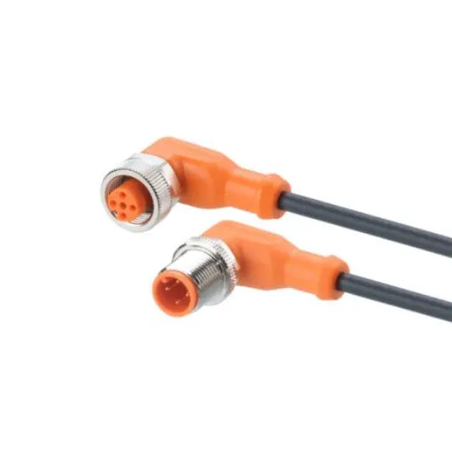 ifm electronic Right Angle Male 4 way M12 to Right Angle Female 5 way M12 Communication Cable, 6m - EVC408 product image