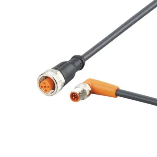 ifm electronic Right Angle Male 4 way M8 to Straight Female 5 way M12 Communication Cable, 300mm - EVC678 product image