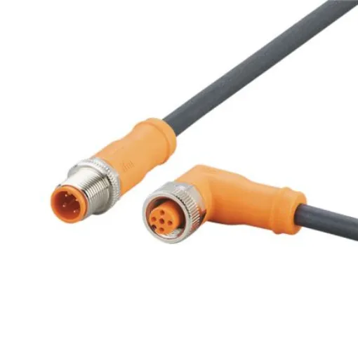 ifm electronic Straight Male 4 way M12 to Right Angle Female 5 way M12 Communication Cable, 20m - EVC729 product image