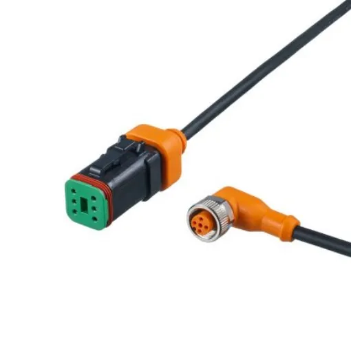 ifm electronic Straight Female 1 way Deutsch to Right Angle Female 1 way M12 Actuator/Sensor Cable, 1m - E12728 product image